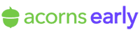 acorns early logo transparent text thin