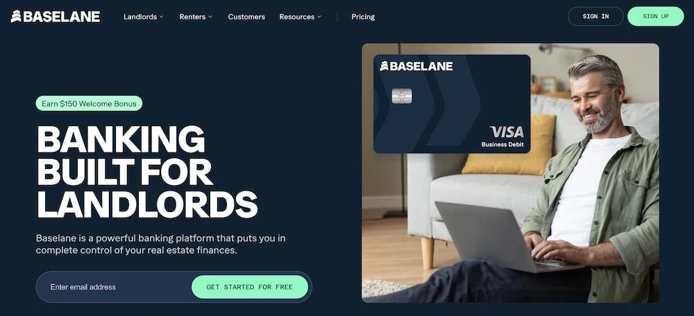 Baselane Review: Rent Collection + Rental Property Finances 3 baselane signup new logo darkblue