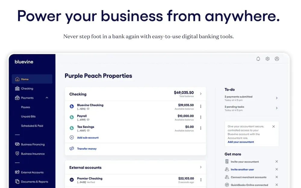 4 Best Banks for Real Estate Investors + Landlords 8 bluevine signup 1200