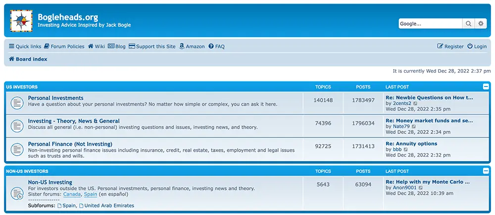 12 Best Stock Chat Rooms, Message Boards + Forums 29 Bogleheads signup