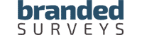Branded Surveys logo transparent text thin