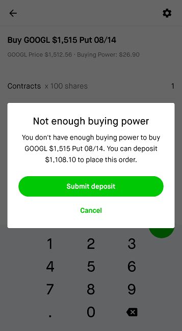 buying puts on robinhood step 3