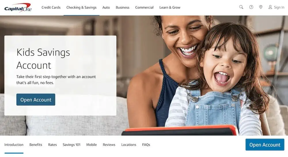 capital one kids signup