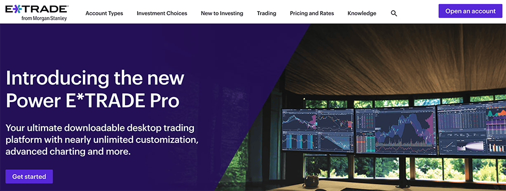 etrade homepage.