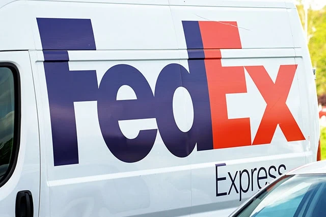 the side of a fedex express truck.
