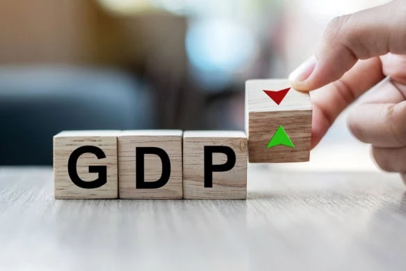 wooden blocks that say gdp.