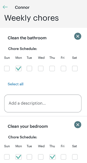 greenlight weekly chore plan