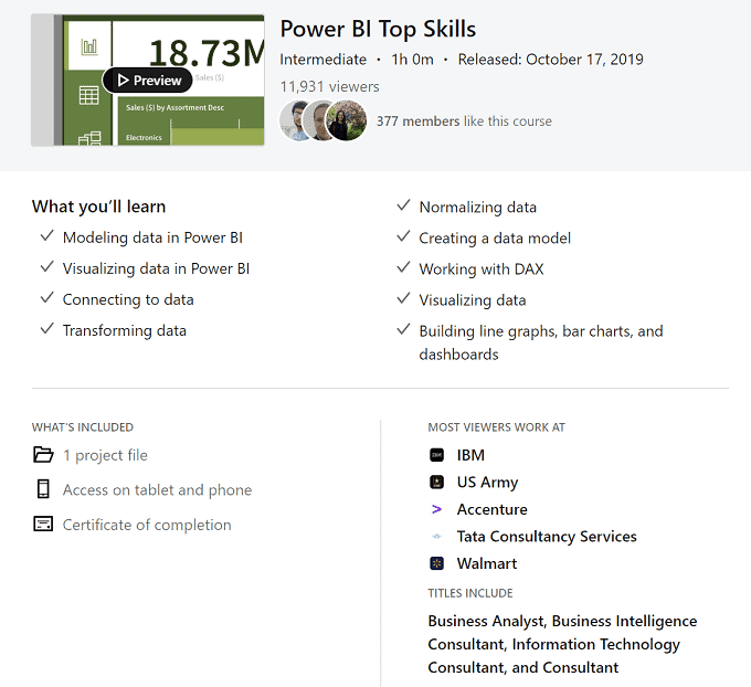 hard skills power bi training