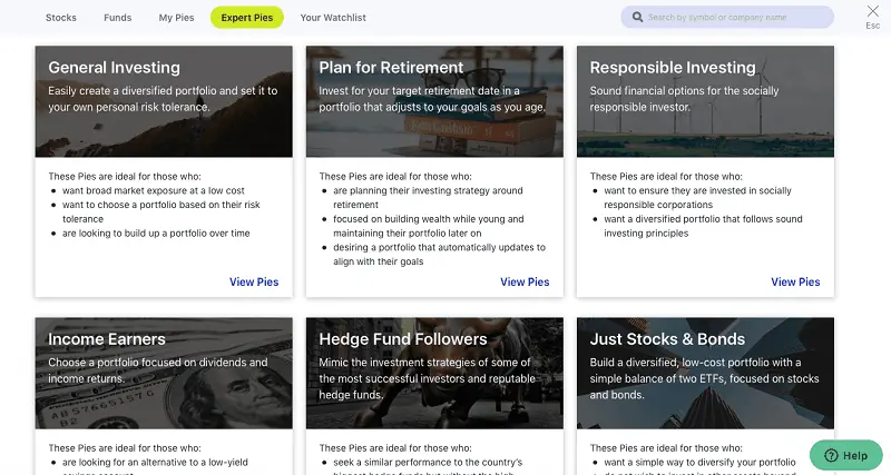 m1 finance expert pies