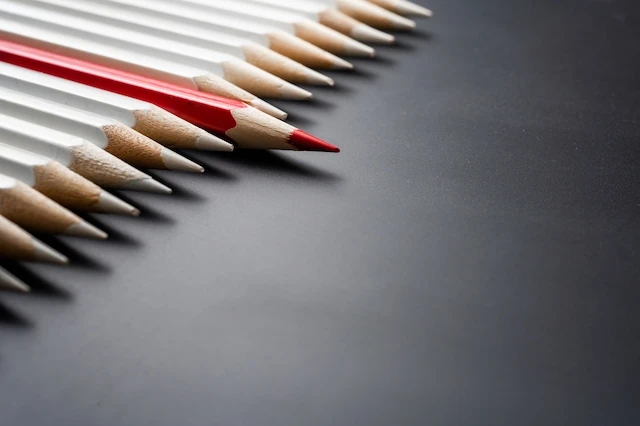red pencil standout different unique