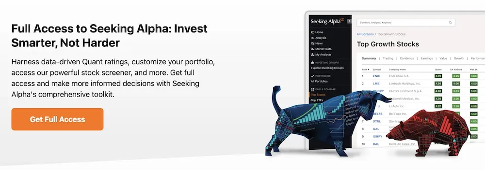 seeking alpha homepage.
