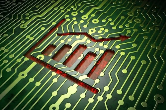 tech etfs graph stocks circuit board 1200