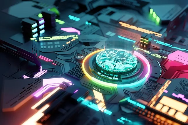 Buy 'The Future': 5 Tech Stock ETFs You Should Own 3 bright-colored futuristic CPU and processors.