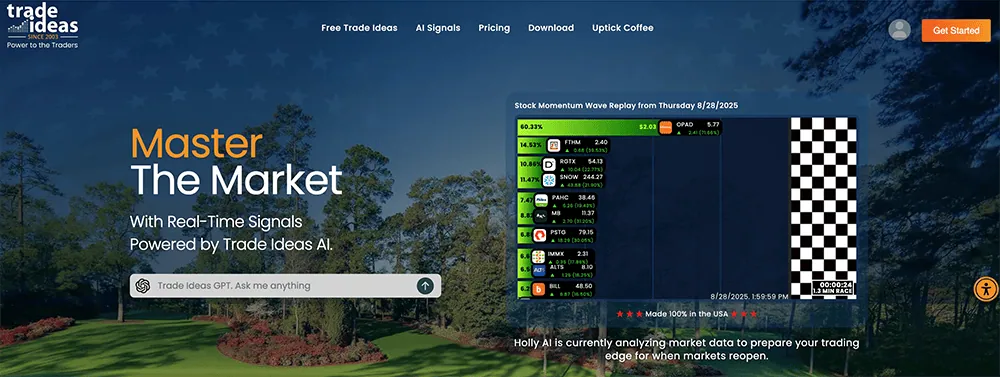 trade ideas homepage.