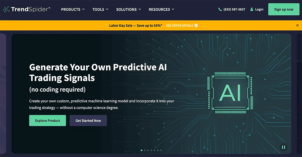 trendspider signup homepage.